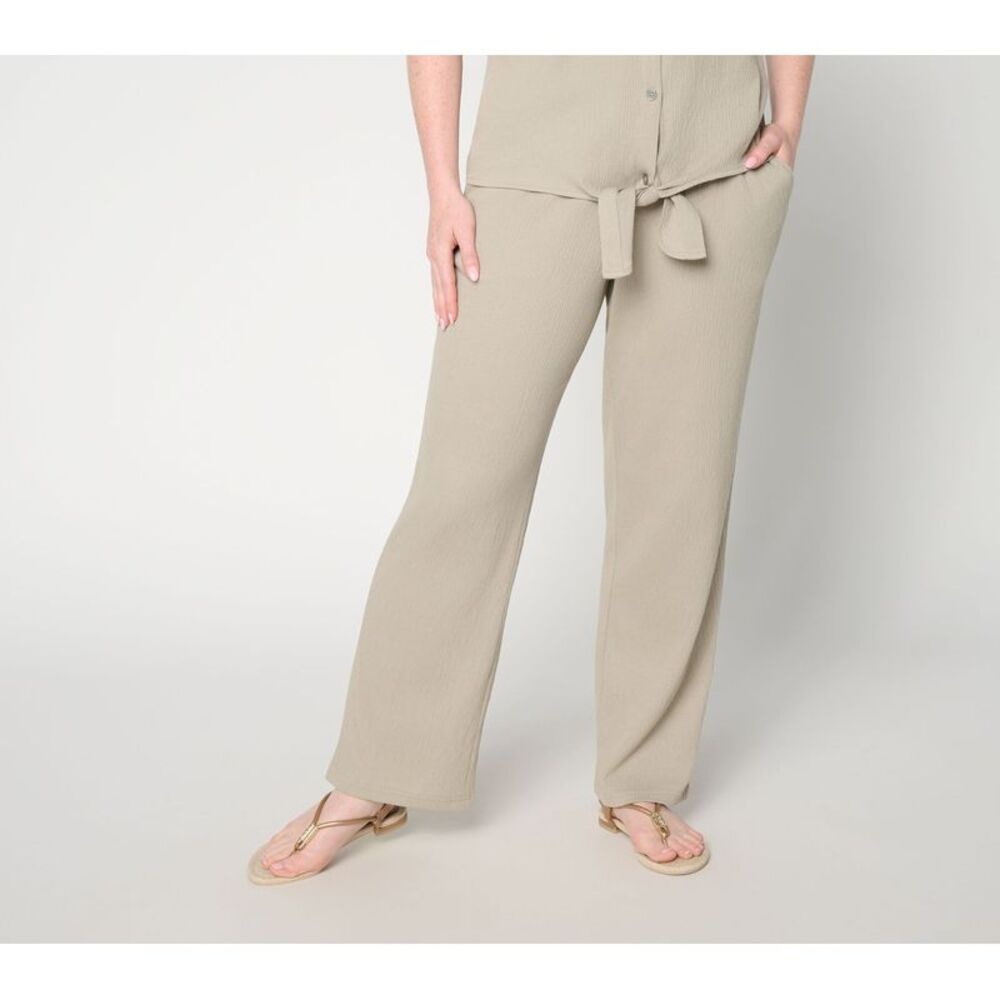 Belle by Kim Gravel Women's Pants Sz M Packabelle Slay the Vacay Green